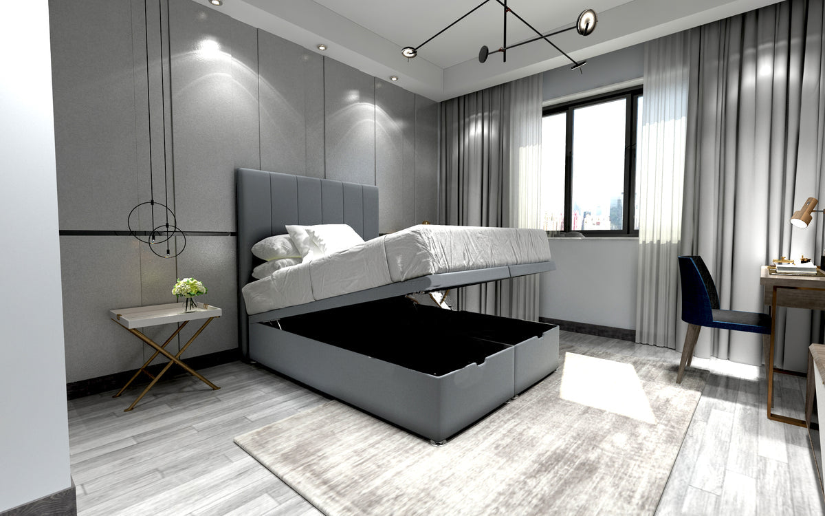 Phoebe Striped Divan Ottoman Storage Bed