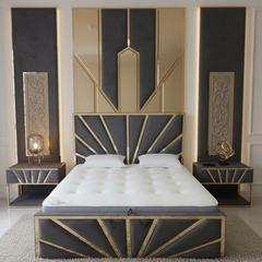 Fate Art Deco gold strip Bed Frame Bespoke Range