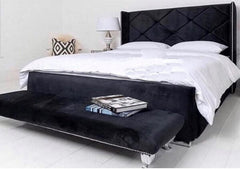Limited Black Edition Malia Shimmer Wingback Bedframe