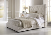 designed white style Emma Wingback Bed Frame