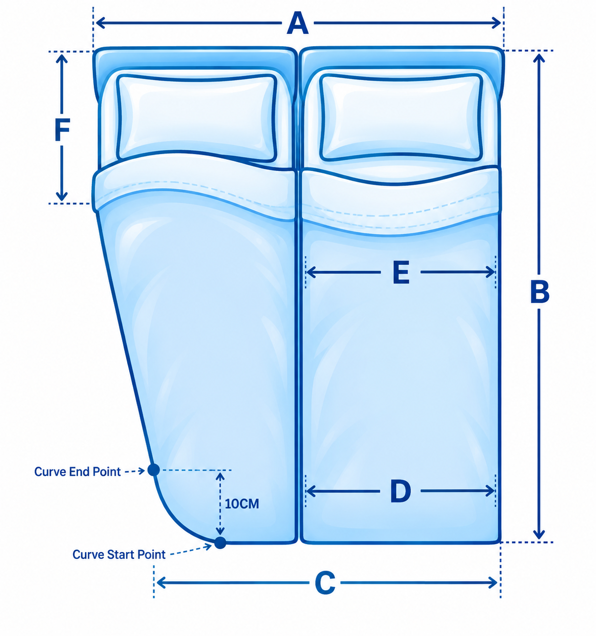 Left Two Piece Campervan Mattress – Clifton Beds