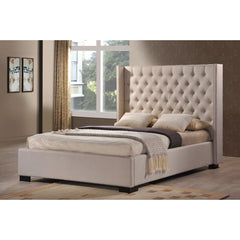 limited cream style Mary Grandeur Studded Wingback Bed Frame